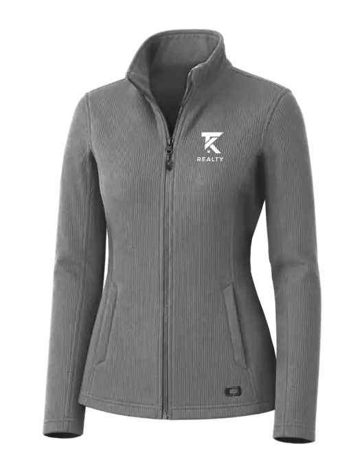 OGIO Medium Grey Womens Grit Fleece Jacket w/TK Realty Logo