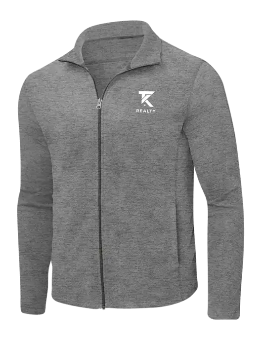 Medium Grey Heather Microfleece Full-Zip Jacket w/TK Realty Logo