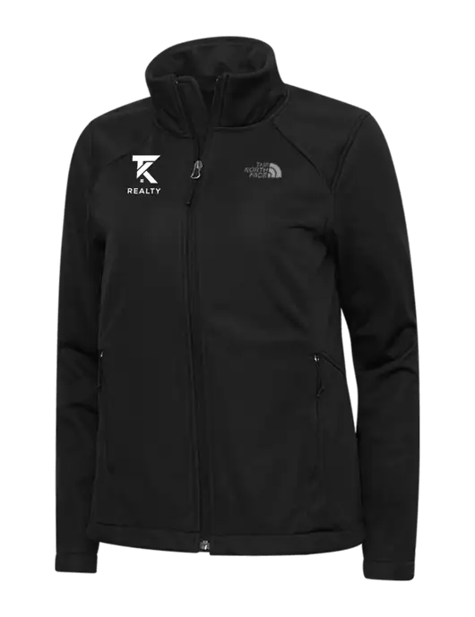 North Face Womens Black Ridgewall Soft Shell Jacket w/TK Realty Logo