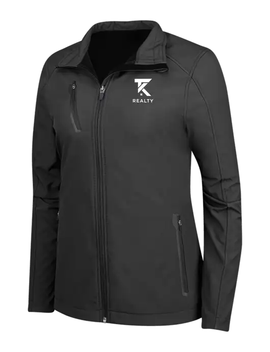 Black Womens Welded Softshell Jacket w/TK Realty Logo