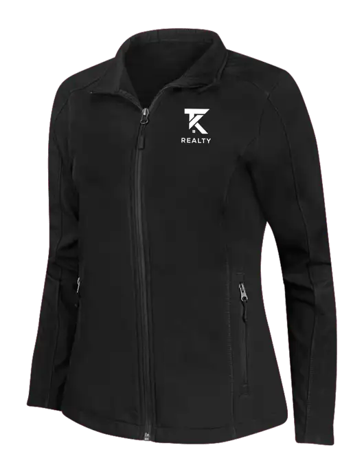 Black Womens Core Soft Shell Jacket w/TK Realty Logo