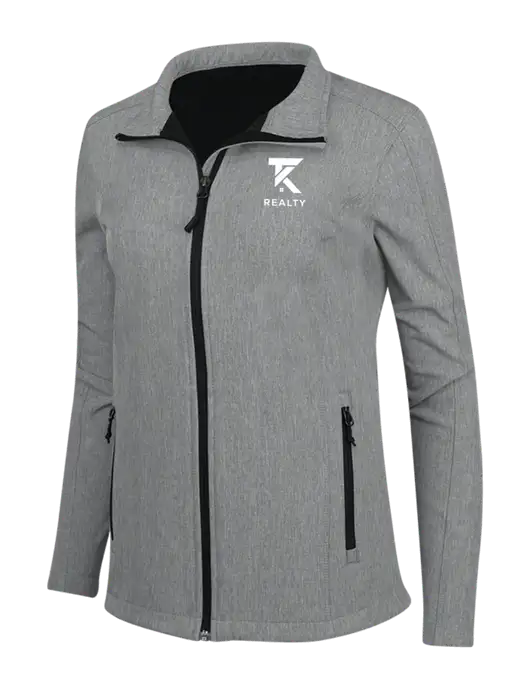 Medium Grey Heather Womens Core Soft Shell Jacket w/TK Realty Logo
