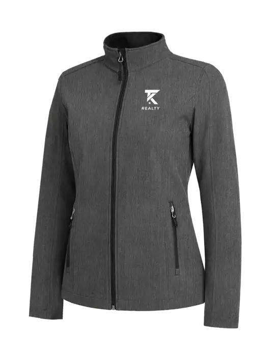 Medium Grey Heather Womens Core Soft Shell Jacket w/TK Realty Logo