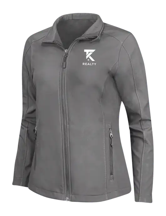 Medium Grey Womens Core Soft Shell Jacket w/TK Realty Logo