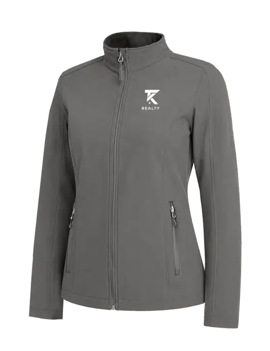 Medium Grey Womens Core Soft Shell Jacket w/TK Realty Logo