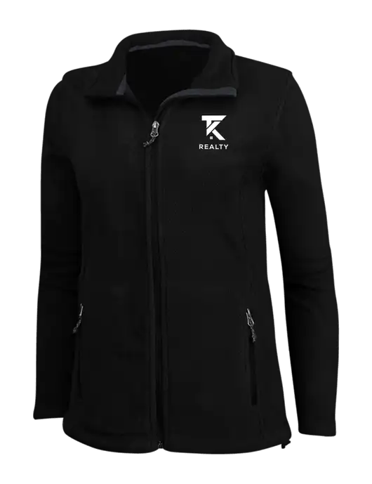 Womens Black Fleece Jacket w/TK Realty Logo