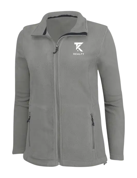 Womens Medium Grey Fleece Jacket w/TK Realty Logo