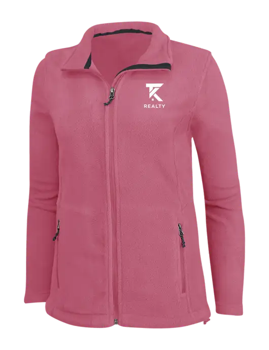 Womens Pink Fleece Jacket w/TK Realty Logo