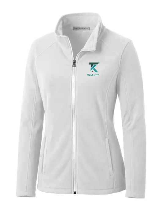 White Womens Microfleece Jacket w/TK Realty Logo