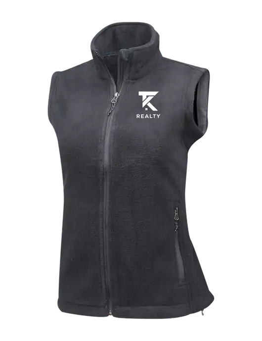 Medium Grey Womens Fleece Vest w/TK Realty Logo
