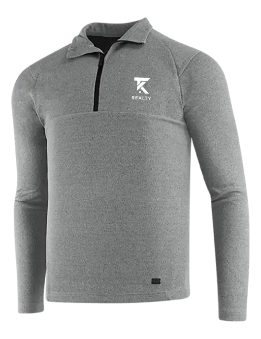 OGIO Petrol Grey Heather Transition 1/4 Zip Pullover w/TK Realty Logo