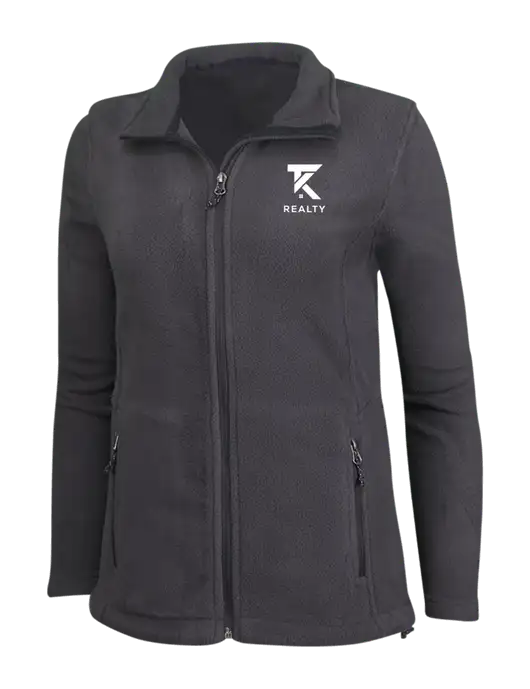 Womens Fleece Dark Grey Jacket w/TK Realty Logo
