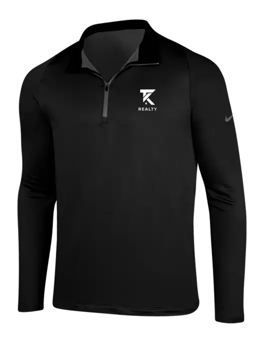 NIKE Black/Dark Grey Dry-Fit Stretch 1/2 Zip Cover-Up w/TK Realty Logo