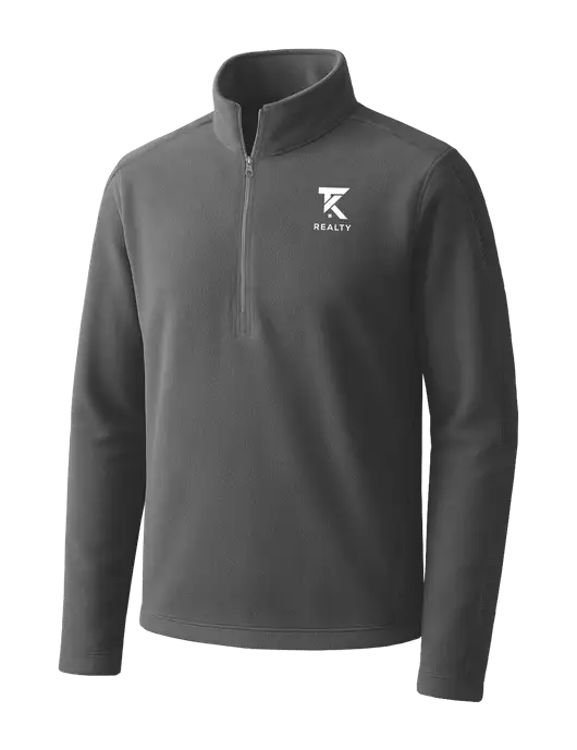 Medium Grey Microfleece 1/2 Zip Pullover w/TK Realty Logo