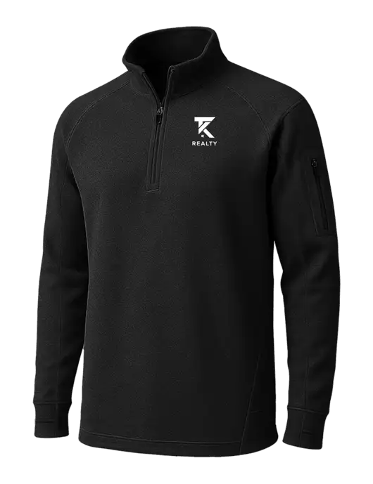 Black Tech Fleece 1/4 Zip Pullover w/TK Realty Logo