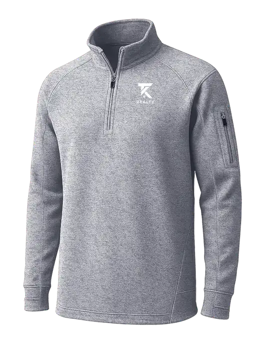 Grey Heather Tech Fleece 1/4 Zip Pullover w/TK Realty Logo