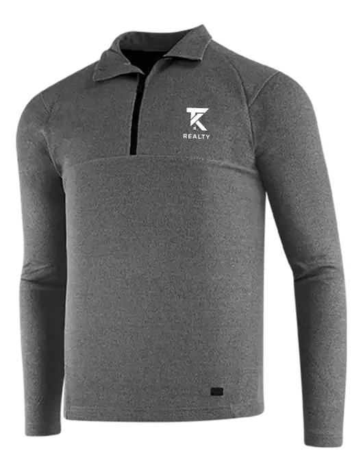 OGIO Dark Grey Heather Transition 1/4 Zip Pullover w/TK Realty Logo