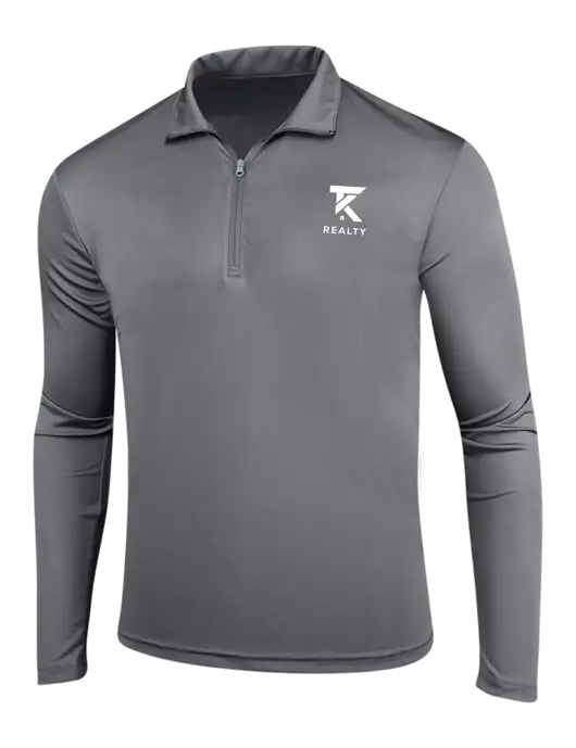 Medium Grey PosiCharge Competitor 1/4 Zip Pullover w/TK Realty Logo