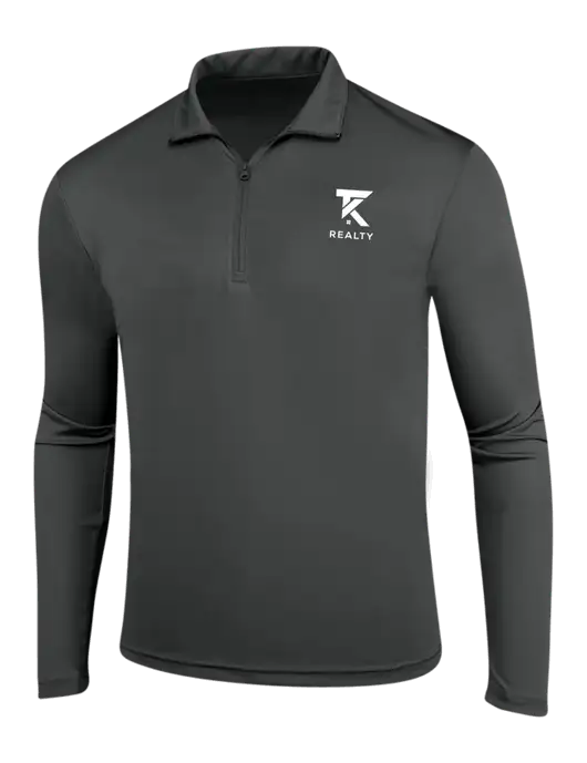 Dark Grey PosiCharge Competitor 1/4 Zip Pullover w/TK Realty Logo
