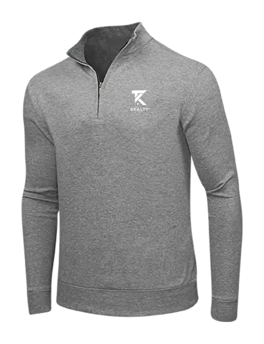 Medium Heather Grey/Charcoal Heather Interlock 1/4 Zip w/TK Realty Logo