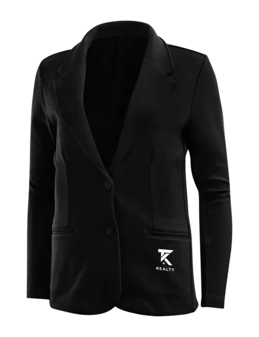 Black Womens Knit Blazer w/TK Realty Logo