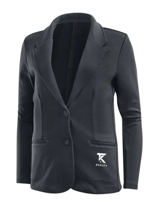 Charcoal Grey Womens Knit Blazer w/TK Realty Logo