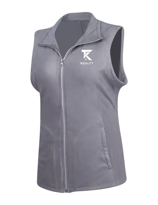Medium Grey Womens Microfleece Vest w/TK Realty Logo