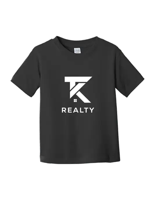 Rabbit Skins Black Toddler Fine Jersey Tee w/TK Realty Logo