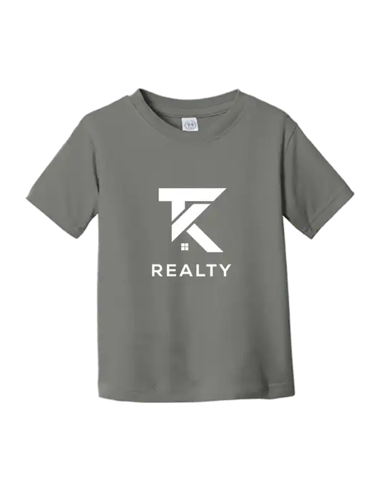 Rabbit Skins Charcoal Toddler Fine Jersey Tee w/TK Realty Logo