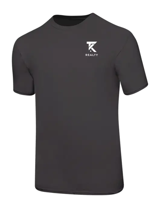 Ring Spun Charcoal 4.5 oz T-Shirt w/TK Realty Logo