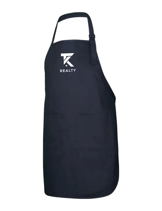 Full-Length Black Apron With Pockets w/TK Realty Logo