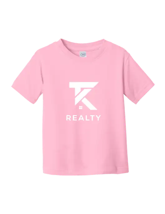 Rabbit Skins Pink Toddler Fine Jersey Tee w/TK Realty Logo