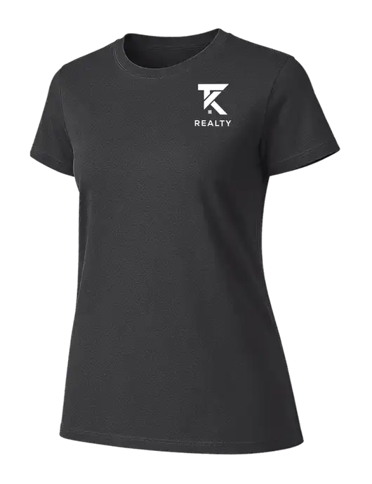 Womens Ring Spun Charcoal 4.5 oz T-Shirt w/TK Realty Logo