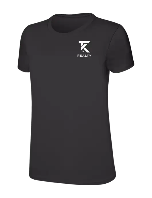 Womens Ring Spun Charcoal 4.5 oz T-Shirt w/TK Realty Logo