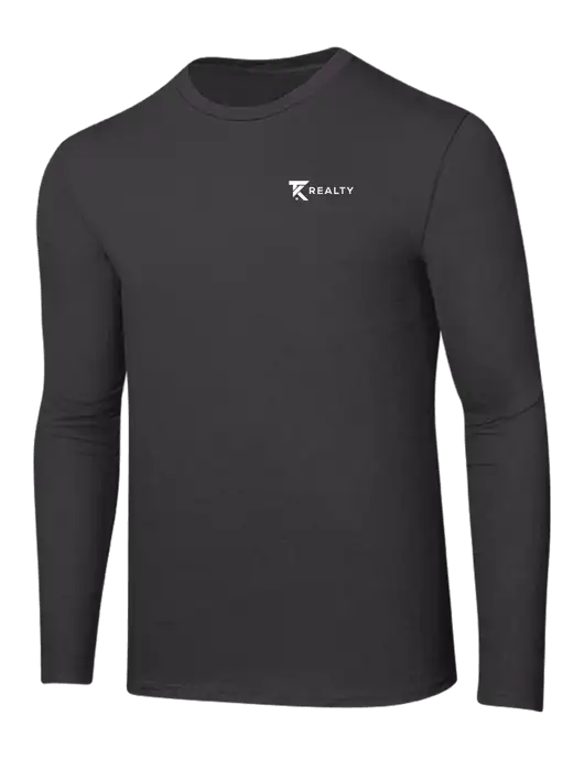 Ring Spun Charcoal 4.5 oz Long Sleeve T-Shirt w/TK Realty Logo