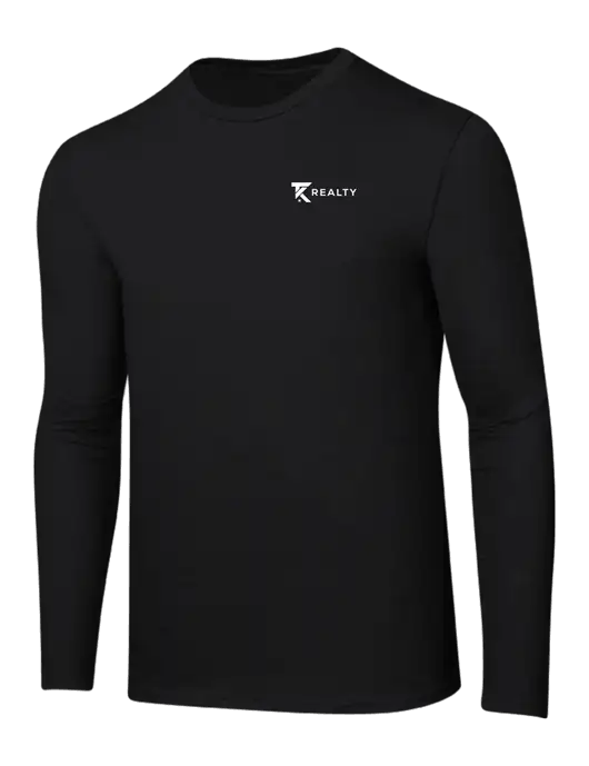 Ring Spun Jet Black 4.5 oz Long Sleeve T-Shirt w/TK Realty Logo