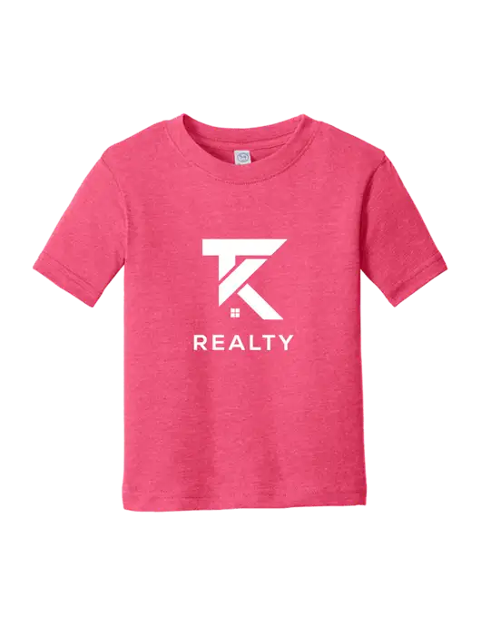 Rabbit Skins Vintage Hot Pink Toddler Fine Jersey Tee w/TK Realty Logo
