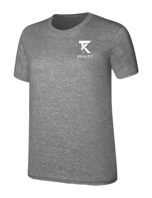 Womens Ring Spun Light Grey Heather 4.5 oz T-Shirt w/TK Realty Logo