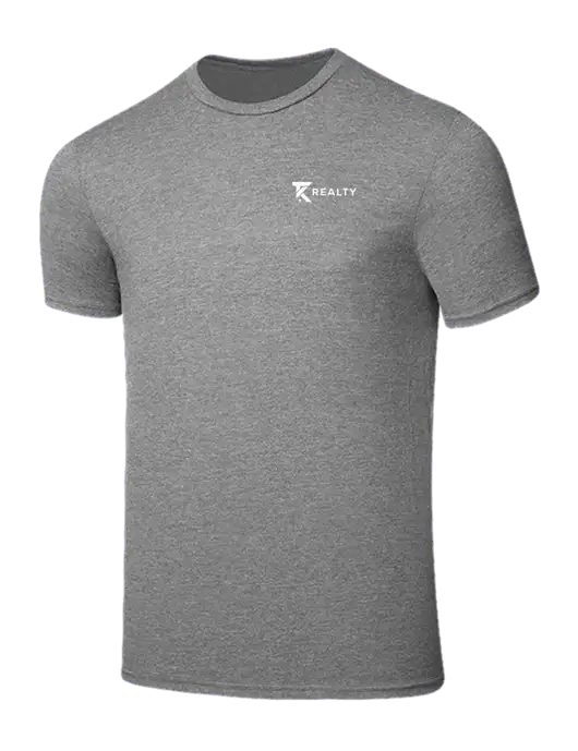 Seriously Soft Grey Frost T-Shirt w/TK Realty Logo