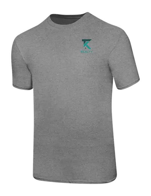 Ring Spun Light Heather Grey 4.5 oz T-Shirt w/TK Realty Logo