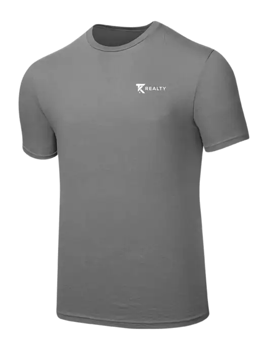 Seriously Soft Medium Grey T-Shirt w/TK Realty Logo