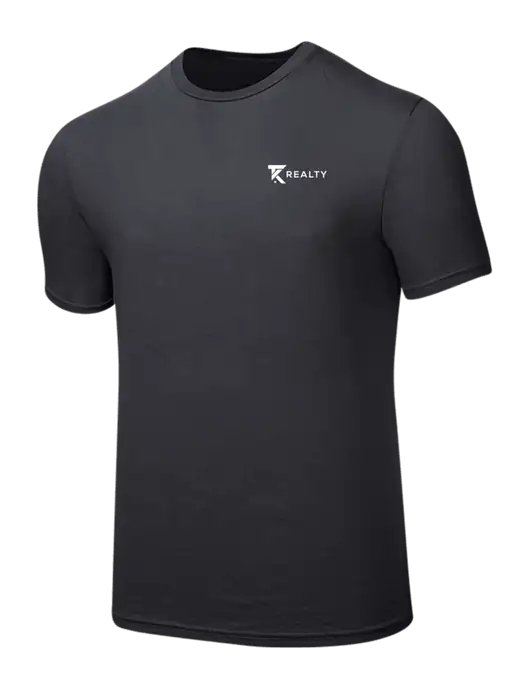Seriously Soft Charcoal T-Shirt w/TK Realty Logo
