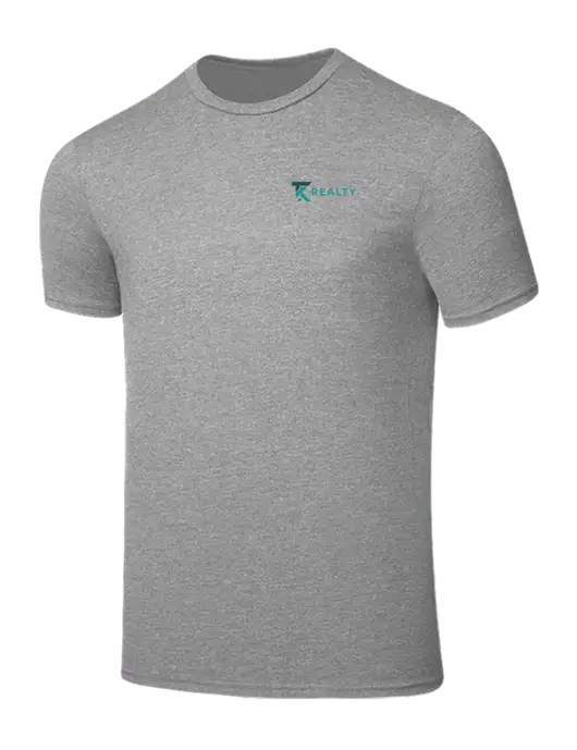 Seriously Soft Light Heather Grey T-Shirt w/TK Realty Logo