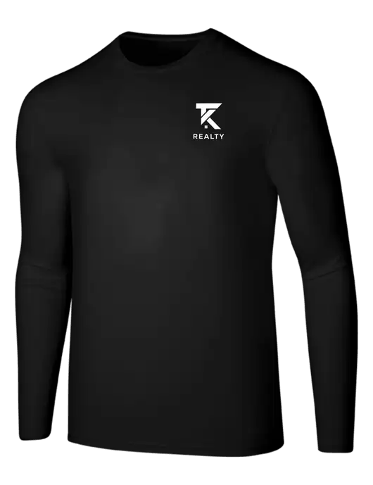 Seriously Soft Black Long Sleeve T-Shirt w/TK Realty Logo