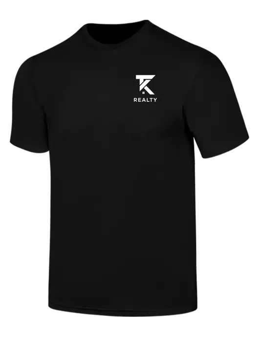 Simply Soft Black 4.5oz  Poly/Combed Ring Spun Cotton T-Shirt w/TK Realty Logo