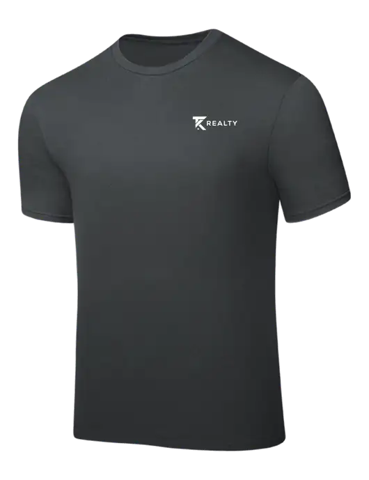 Dark Grey PosiCharge Competitor Tee w/TK Realty Logo
