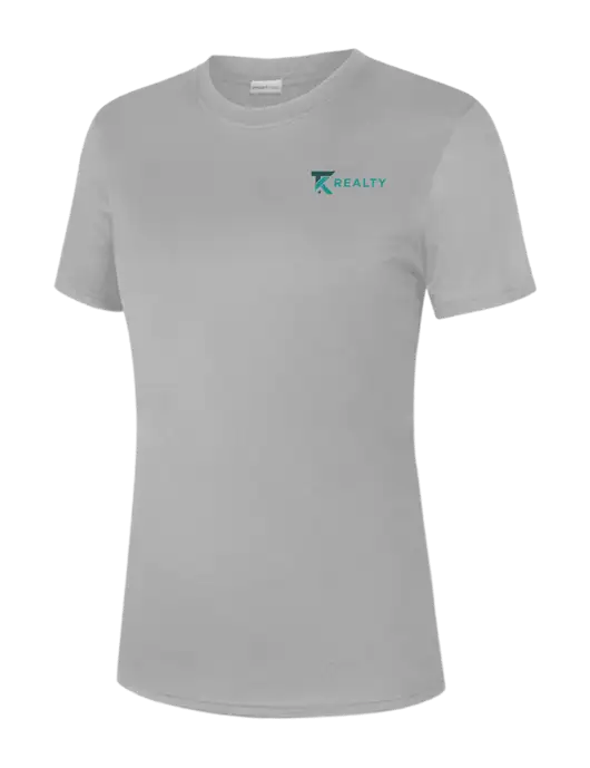  Womens Light Grey PosiCharge Competitor Tee w/TK Realty Logo