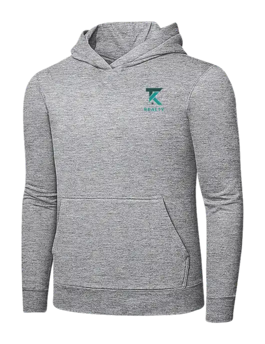 Light Grey Heather 7.8 oz Ring Spun Hooded Sweatshirt w/TK Realty Logo