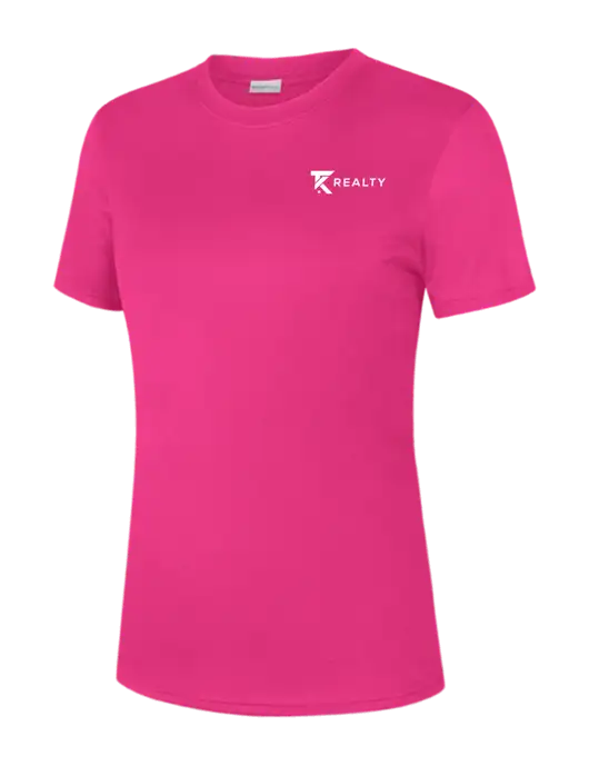   Womens Neon Pink PosiCharge Competitor Tee w/TK Realty Logo