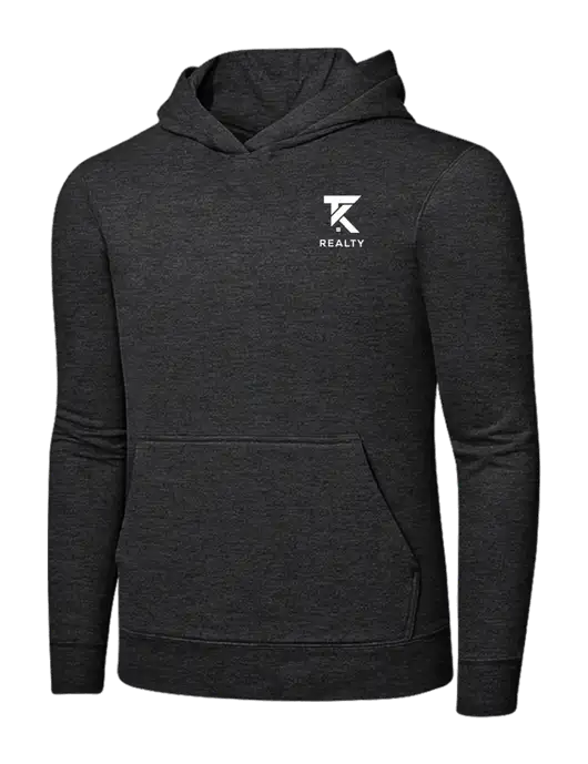 Dark Heather Grey 7.8 oz Ring Spun Hooded Sweatshirt w/TK Realty Logo